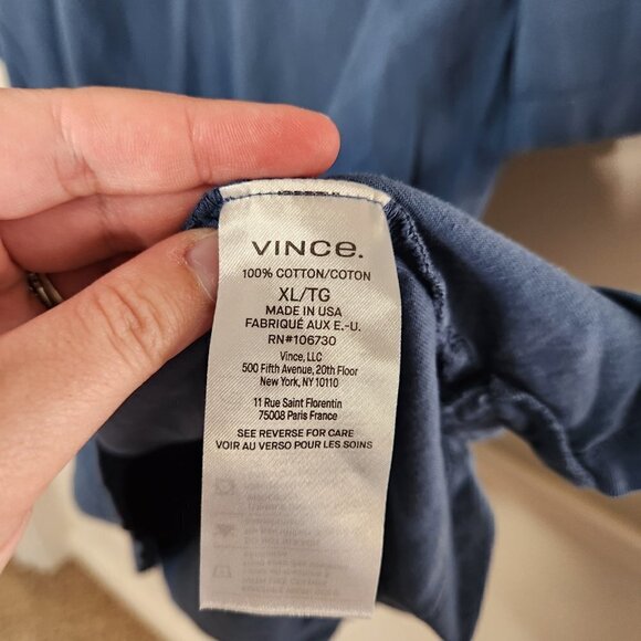 VINCE Blue Polo Short Sleeve TEe - Picture 4 of 5
